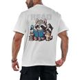 Animals Raccoon Reading Book Librarian Across America Kids Men's Back Print T-Shirt Animals Raccoon Reading Book Librarian Across America Kids Men's Back Print T-Shirt