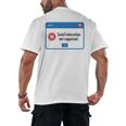 Anti Social Introvert Social Interaction Not Supported Men's Back Print T-Shirt Anti Social Introvert Social Interaction Not Supported Men's Back Print T-Shirt