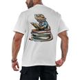 Bearded Dragon Reading Books Matching Bookworm Librarian Men's Back Print T-Shirt Bearded Dragon Reading Books Matching Bookworm Librarian Men's Back Print T-Shirt