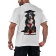 Bernese Mountain Dog Graduation Cap Graduate Training School For Men Women Girls Kids Men's Back Print T-Shirt