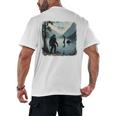 Bigfoot Sasquatch & Loch Ness Monster Introvert Bruh Men's Back Print T-Shirt Bigfoot Sasquatch & Loch Ness Monster Introvert Bruh Men's Back Print T-Shirt
