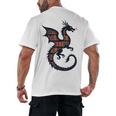 Book Lover Bookworm Reading Books Dragon Men's Back Print T-Shirt