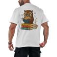 Book Lover Owl Reading Bookish Library Read Books Be Kind Men's Back Print T-Shirt Book Lover Owl Reading Bookish Library Read Books Be Kind Men's Back Print T-Shirt