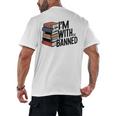 Book Lovers Im With The Banned Books For Reading Librarian Men's Back Print T-Shirt Book Lovers Im With The Banned Books For Reading Librarian Men's Back Print T-Shirt