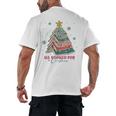 All Booked For Christmas Book Christmas Tree Lights Bookish Men's Back Print T-Shirt All Booked For Christmas Book Christmas Tree Lights Bookish Men's Back Print T-Shirt