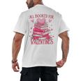 All Booked For Valentine Books Lover Teacher Floral Men's Back Print T-Shirt All Booked For Valentine Books Lover Teacher Floral Men's Back Print T-Shirt