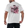All Booked For Valentine's Teacher Coquette Bow Coffee Book Men's Back Print T-Shirt All Booked For Valentine's Teacher Coquette Bow Coffee Book Men's Back Print T-Shirt