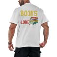 Books Are My Love Language Stack Men's Back Print T-Shirt