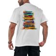 Books Painting Colorful Art Abstract Graphic Books Men's Back Print T-Shirt Books Painting Colorful Art Abstract Graphic Books Men's Back Print T-Shirt