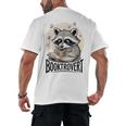 Booktrovert Raccoon Reading And Coffee For Book Lover Men's Back Print T-Shirt