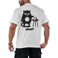 Cat What Humor Introvert Anti-Social Men's Back Print T-Shirt Cat What Humor Introvert Anti-Social Men's Back Print T-Shirt