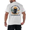 Cat Shirt Introvert Sorry I Can’t Go I’m An Indoor Cat Men's Back Print T-Shirt Cat Shirt Introvert Sorry I Can’t Go I’m An Indoor Cat Men's Back Print T-Shirt