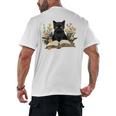 Cat Shirts For Women Book Lover Shirt Cute Cat And Book Premium Tri-Blend Men's Back Print T-Shirt