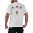 Christmas Tee Most Likely To Read A Book On Christmas Men's Back Print T-Shirt
