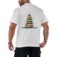 Christmas Tree Of Books Holiday Men's Back Print T-Shirt Christmas Tree Of Books Holiday Men's Back Print T-Shirt