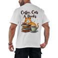 Coffee Cats And Books Lover For Women & Girls Coffee Men's Back Print T-Shirt Coffee Cats And Books Lover For Women & Girls Coffee Men's Back Print T-Shirt