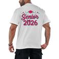 Coquette Pink Bow Senior 2026 Class Of Graduation Men's Back Print T-Shirt