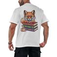 Cute Nerdy Fox Read Books Be Kind Stay Weird Book Club Premium Tri-Blend Men's Back Print T-Shirt