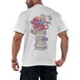 Cute Octopus Bookworm Fun Reading Tee For Book Lovers Men's Back Print T-Shirt