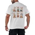 Cute Teacher Bunny Rabbit Reading Easter Bunnies Book Lovers Men's Back Print T-Shirt
