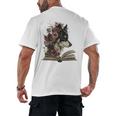 Dog Book Flower Men's Back Print T-Shirt Dog Book Flower Men's Back Print T-Shirt