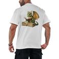 Dragon Bookworm Reading Book Graphic Men's Back Print T-Shirt