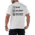 Eat Sleep Study For Bar Exam Lawyer Graduation Men's Back Print T-Shirt
