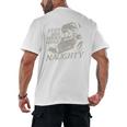 Even Her Books Were Naughty Santa Reading Christmas Men's Back Print T-Shirt Even Her Books Were Naughty Santa Reading Christmas Men's Back Print T-Shirt
