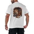 Fantasy Dragon Reading Book Lover Men's Back Print T-Shirt