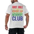 First Rule Of Introvert Club Is There Is No Introvert Club Raglan Baseball Tee Men's Back Print T-Shirt First Rule Of Introvert Club Is There Is No Introvert Club Raglan Baseball Tee Men's Back Print T-Shirt