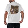 Ghost Reading Book Cat Lover Halloween Reading Enthusiast Men's Back Print T-Shirt