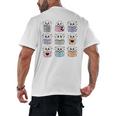 Halloween Ghosts Reading Books Pattern Spooky Kawaii Anime Men's Back Print T-Shirt