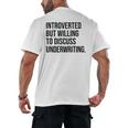 Introverted Underwriter Underwriting Introvert Men's Back Print T-Shirt Introverted Underwriter Underwriting Introvert Men's Back Print T-Shirt