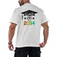 K -12th Grade Hand Prints Space Graduation Class Of 2034 Men's Back Print T-Shirt
