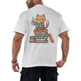 Kawaii Cat Coffee Books Teacher Men Women Girls Kids Men's Back Print T-Shirt Kawaii Cat Coffee Books Teacher Men Women Girls Kids Men's Back Print T-Shirt