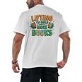 Lifting To Hold More Books Weightlifting Workout Gym Lover Men's Back Print T-Shirt