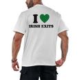 I Love Irish Exits St Patrick's Day Introvert Party Men's Back Print T-Shirt I Love Irish Exits St Patrick's Day Introvert Party Men's Back Print T-Shirt