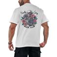Morally Grey Skeleton Reading Smut Smutty Spicy Books Lover Men's Back Print T-Shirt
