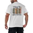 I Have No Shelf Control Flower Book Bookish Men's Back Print T-Shirt