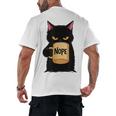 Nope Coffee Cat – Introvert Humor Monday Kitty Men's Back Print T-Shirt Nope Coffee Cat – Introvert Humor Monday Kitty Men's Back Print T-Shirt