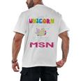 Nurse MSN Graduation Unicorn T-Shirt Nursing School Men's Back Print T-Shirt