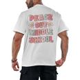 Peace Out Middle School Graduation Groovy Last Day Of School Men's Back Print T-Shirt
