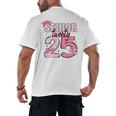 Pink Coquette Bow Senior 2025 Back To School Graduation Girl Men's Back Print T-Shirt