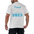 Proud Godfather Of Three 2023 Graduate 23 Class Graduation Men's Back Print T-Shirt