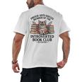Proud Introverted Book Club Anti Social Reader Pet Cat Men's Back Print T-Shirt