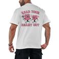 Read You Heart Out Reading Teacher Valentines Day Book Lover Men's Back Print T-Shirt
