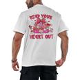 Read Your Heart Out Teacher Valentine Reading Book Lover Men's Back Print T-Shirt Read Your Heart Out Teacher Valentine Reading Book Lover Men's Back Print T-Shirt