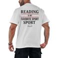 Reading Is My Favorite Sport Book Lover Saying Quote Men's Back Print T-Shirt