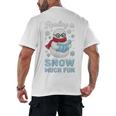 Reading Is Snow Much Fun Book Lover Winter Snowman Humor Men's Back Print T-Shirt Reading Is Snow Much Fun Book Lover Winter Snowman Humor Men's Back Print T-Shirt