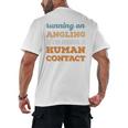 Running On Angling Social Introvert Humor Vintage Men's Back Print T-Shirt Running On Angling Social Introvert Humor Vintage Men's Back Print T-Shirt